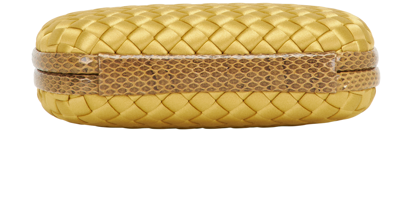 Knot Clutch, &pound;750, Handbags, Gold, Python/Satin, Top view
